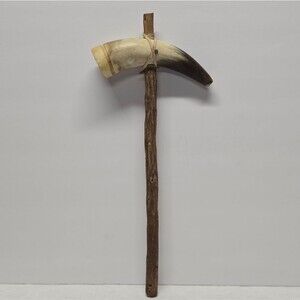 Antique Vintage Native American Handmade Ceremonial Horn Rattle INCOMPLETE
